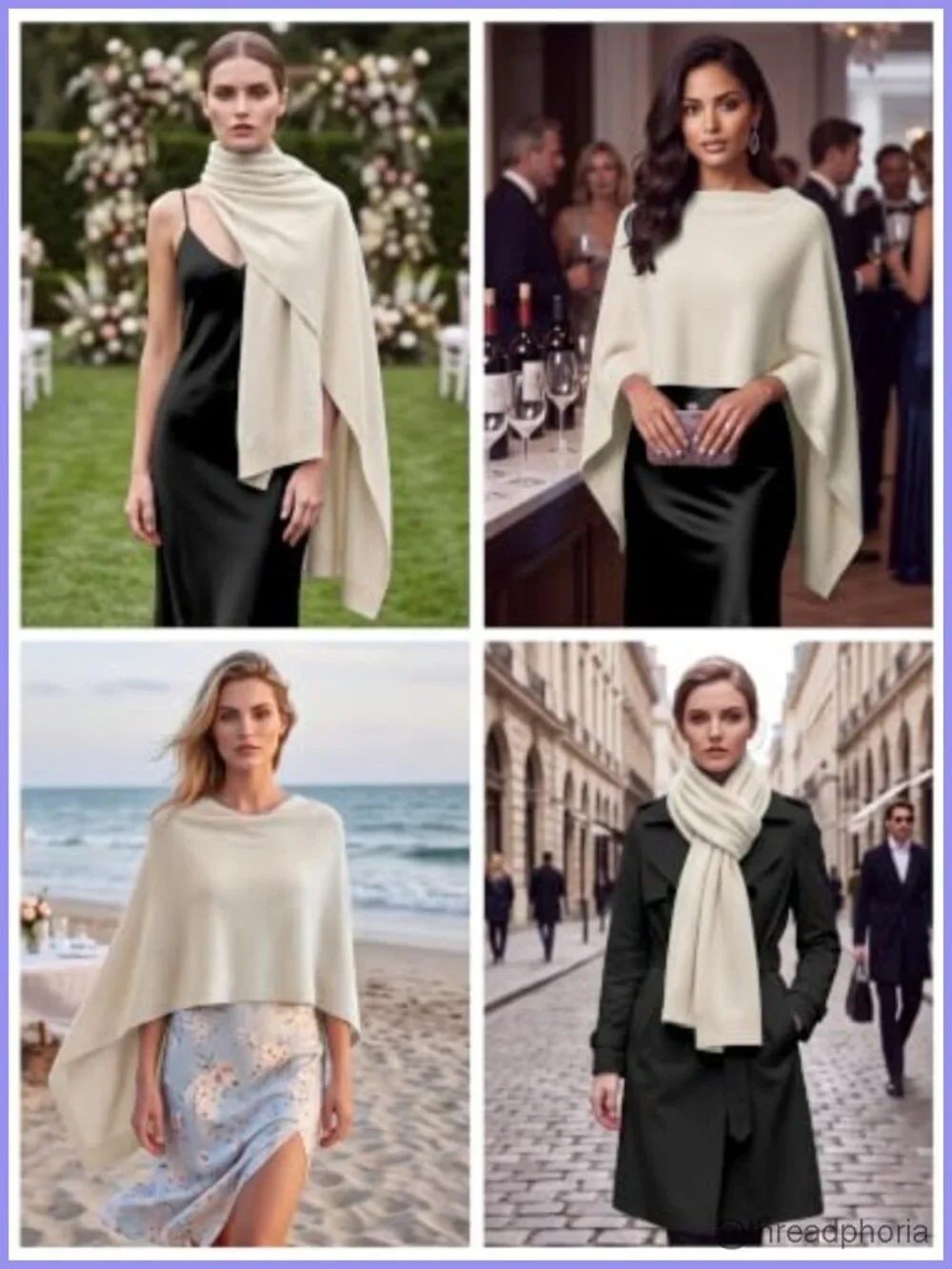 Womens Knit Pashmina Shawl Wrap Evening Dress Wedding Cape Scarf